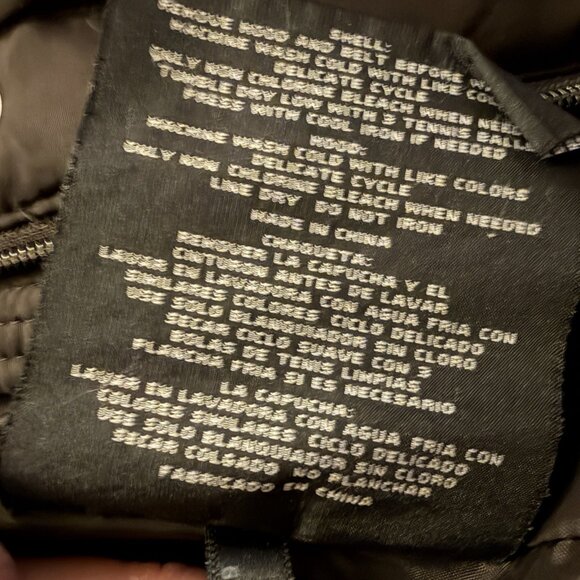 Marc New York Women Dark Brown Full Zip Down Parka Jacket XL Missing Hood & Belt - Picture 6 of 9